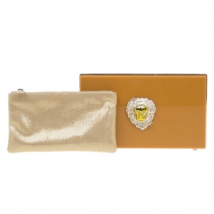 Charlotte Olympia Beige Zodiac Pandora Leo Clutch