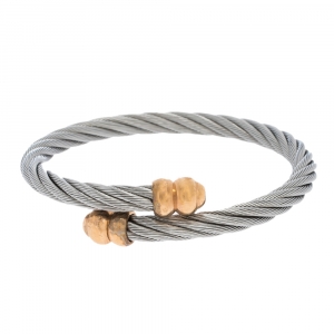 Charriol Celtic Double Godrons Two Tone Bypass Adjustable Bangle