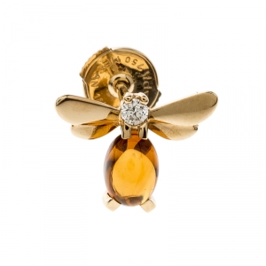 Chaumet Attrape-moi Bee Citrine Yellow Gold Stud Earring