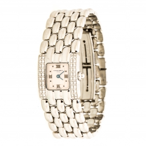 Chaumet Pinkish White Stainless Steel Diamonds Khesis 253813 Women's Wristwatch 21 mm