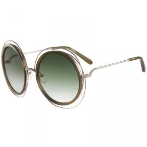 Chloe Gold Khaki CE120S Round Sunglasses