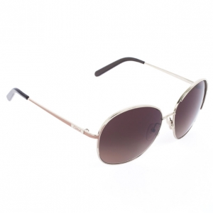 Chloe Gold Brown 104S Round Women's Sunglasses