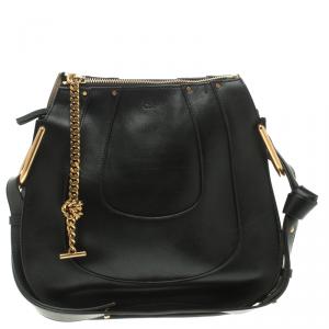 Chloe Black Leather Small Hayley Hobo