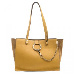 Pre Owned Chloe Yellow Leather Faye Tote
