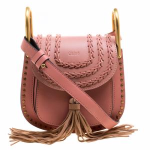 Pre Owned Chloe Misty Rose Leather Mini Hudson Shoulder Bag