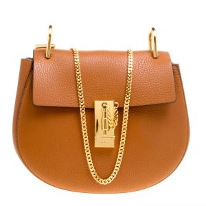 Pre Owned Chloe Brown Leather Medium Drew Shoulder Bag