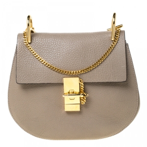 Pre Owned Chloe Grey Leather Medium Drew Shoulder Bag