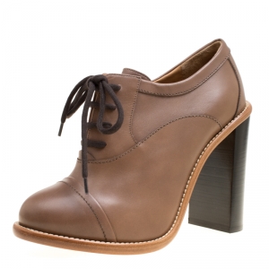 Chloe Brown Leather Lace Up Ankle Boots Size 39