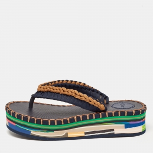 Chloe Multicolor Knit Fabric Lou Thong  Sandals Size 37