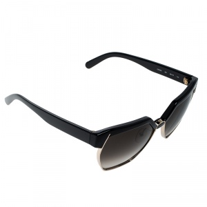 Chloe Black/Brown Gradient CE665S Dafne Geometric Metal Mix Sunglasses
