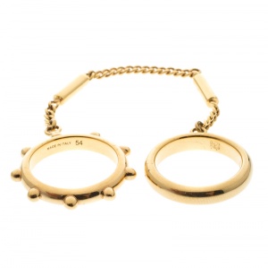 Chloe Two Chain Gold Tone Ring