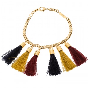 Chloe Lynn Multicolor Tassel Gold Tone Bracelet 