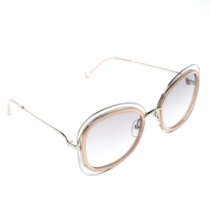 Chloe Peach/Brown Gradient CE123S Carlina Oversized Square Sunglasses