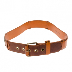 Chloe Brown and Orange Leather Belt 85 CM