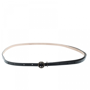 Chloe Black Leather Thin Belt 120cm