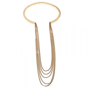 Chloe Gold Tone Layered Chain and Hinge Choker Necklace