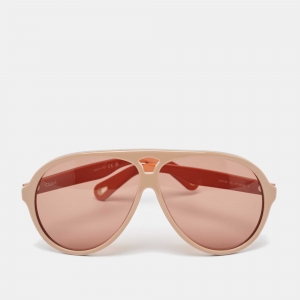 Chloe Beige/Brown CH0211S Aviator Sunglasses