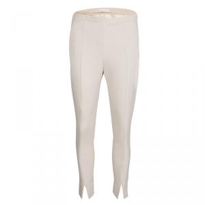 Pre Owned Chloe Beige Clair Wool Blend Tapered Trousers M