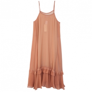 Pre Owned See By Chloe Midi Ruffled Hem Dress L