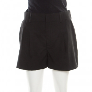 Pre Owned Chloe Black Wool and Mohair High Waist Shorts S 