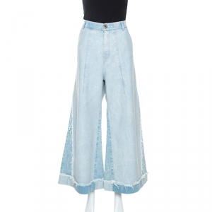 Chloe Light Blue Distressed Denim Flared Jeans M