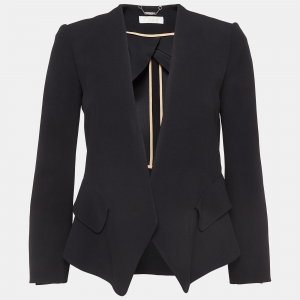 Pre Owned Chloe Black Crepe Open Front Blazer S
