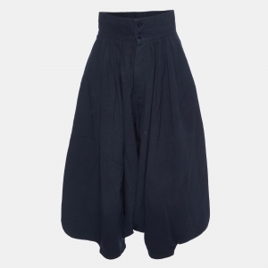 Chloe Anthracite Blue Linen Blend Loose Pants S