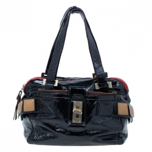 مملوكة مسبقًا Chloe Black Patent Leather Audra Tote