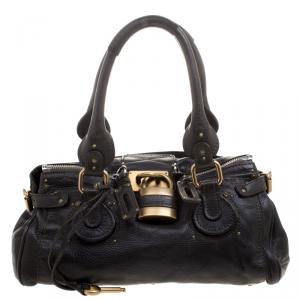 Pre Owned Chloe Black Leather Medium Paddington Satchel