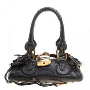 Pre Owned Chloe Black Leather Mini Paddington Satchel
