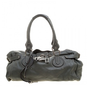 Pre Owned Chloe Mousse Leather Oversized Paddington Satchel 