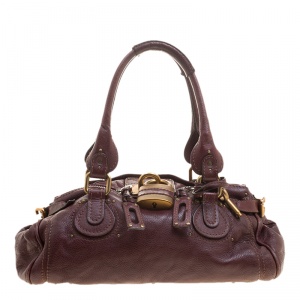 Pre Owned Chloe Burgundy Leather Medium Paddington Satchel