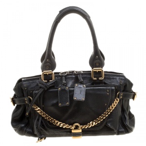 Pre Owned Chloe Black Leather Paddington Capsule Satchel 