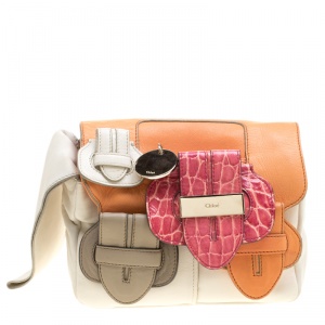 Pre Owned Chloe Multicolor Leather Saskia Clutch Bag