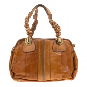 Pre Owned Chloe Cognac Leather Small Heloise Bag