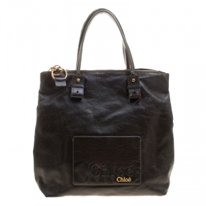 Pre Owned Chloe Brown Faux Leather Tote