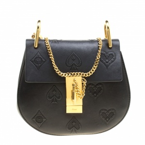 Pre Owned Chloe Black Leather Small Drew Shoulder Bag