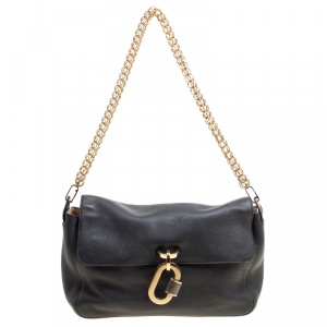 Pre Owned Chloe Black Leather Chain Shoulder Bag