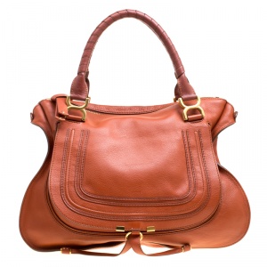 Pre Owned Chloe Brown Leather Large Marcie Satchel