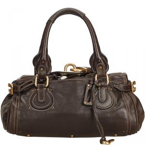 Chloe Dark Brown Leather Paddington Everyday Bag