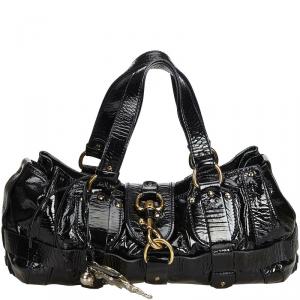 Pre Owned Chloe Black Patent Leather Kerala Equipped Everyday Bag