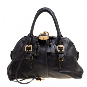 Pre Owned Chloe Black Leather Paddington Dome Satchel