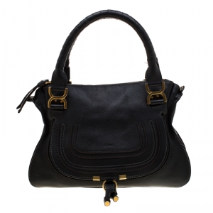 Pre Owned Chloe Black Leather Small Marcie Satchel 
