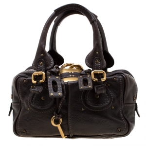 Pre Owned Chloe Dark Brown Leather Mini Paddington Satchel