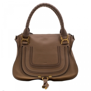 Pre Owned Chloe Beige Leather Medium Marcie Satchel