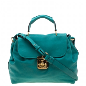 Pre Owned Chloe Persian Green Leather Elsie Satchel Bag