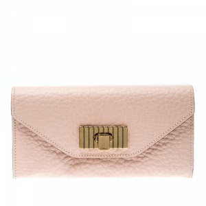 Pre Owned Chloe Blush Pink Leather Sally Wallet