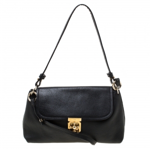 Pre Owned Chloe Black Leather Elsie Shoulder Bag