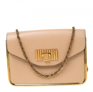 Pre Owned Chloe Beige Leather Small Sally Shoulder Bag