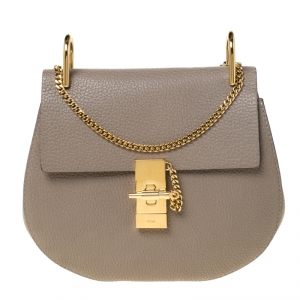 Pre Owned Chloe Grey Leather Medium Drew Shoulder Bag